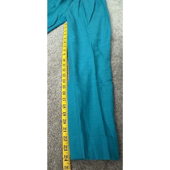 Mid Length Teal Kurta Shalwar Linen Stitched Traditional Women Dress Pant Large - Picture 15 of 16